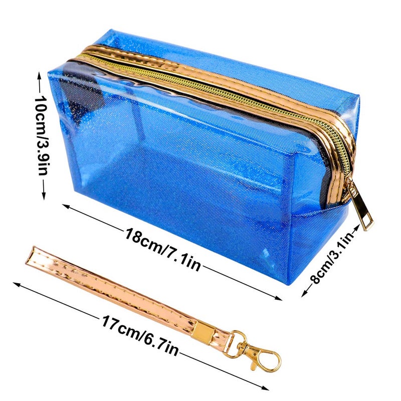 Meetory 5 Pack Waterproof Cosmetic Bag Portable Translucent Makeup Bag Zippered Travel Toiletry Pouch for Vacation, Bathroom, Organizing - Image 2